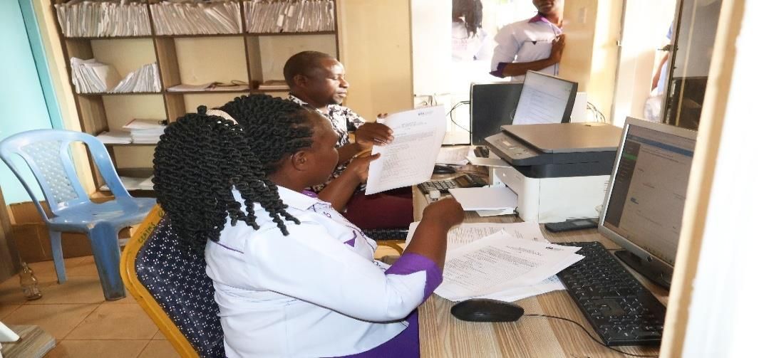 Health records team using the hospital information system